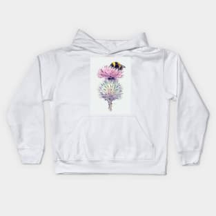 Bumblebee on a Scottish Thistle Kids Hoodie